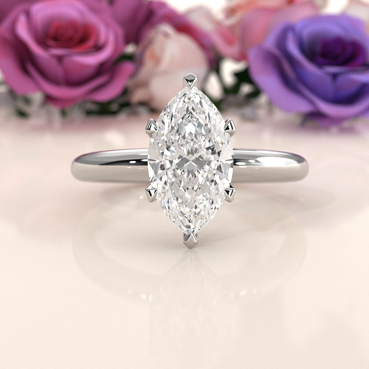 4g Lab Grown Round Diamond Engagement Solitaire 6 Prong Ring Setting IGI Certified 1.00 Ctw.